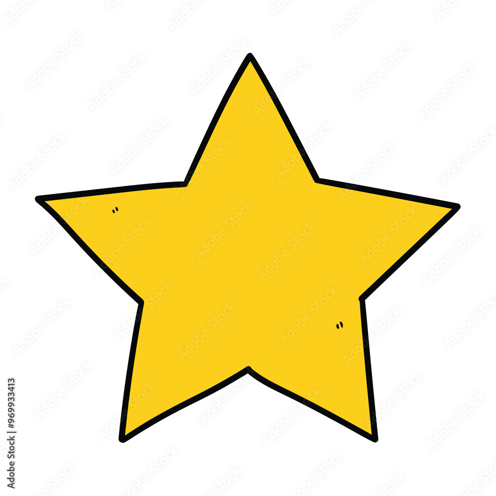 Hand drawn cartoon gold star on white background. Rating, award, quality, feedback. Hand drawn cartoon gold star on white background. Rating, award, quality, feedback.