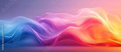 Abstract Colorful Wavy Lines with Gradient Background photo