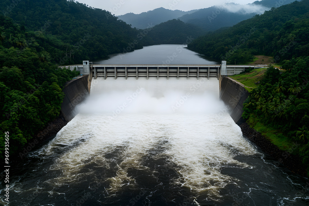 Hydroelectric Dam, Renewable Energy Generation and Water Power Infrastructure Hydroelectric Dam, Renewable Energy Generation and Water Power Infrastructure