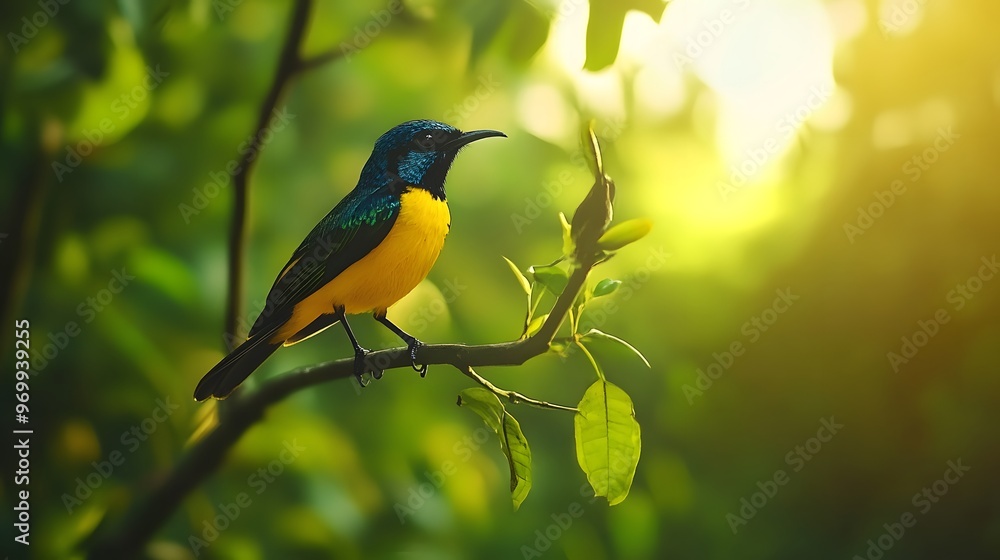 Regal Sunbird Perched On A Branch In Nature, Photo Realistic, Wallpaper, Cover and Screen for Smartphone, PC, Laptop, 9:16 and 16:9 Format Regal Sunbird Perched On A Branch In Nature, Photo Realistic, Wallpaper, Cover and Screen for Smartphone, PC, Laptop, 9:16 and 16:9 Format