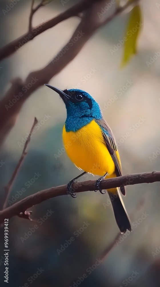 Regal Sunbird Perched On A Branch In Nature, Photo Realistic, Wallpaper, Cover and Screen for Smartphone, PC, Laptop, 9:16 and 16:9 Format Regal Sunbird Perched On A Branch In Nature, Photo Realistic, Wallpaper, Cover and Screen for Smartphone, PC, Laptop, 9:16 and 16:9 Format