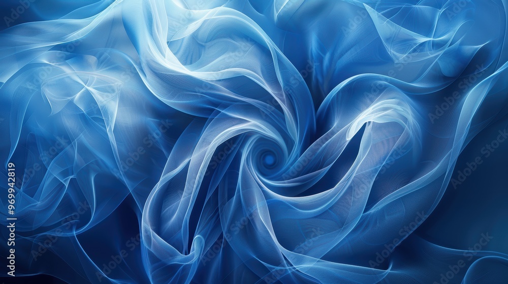 Obraz premium Abstract swirling blue patterns create a dynamic visual effect in a vibrant background