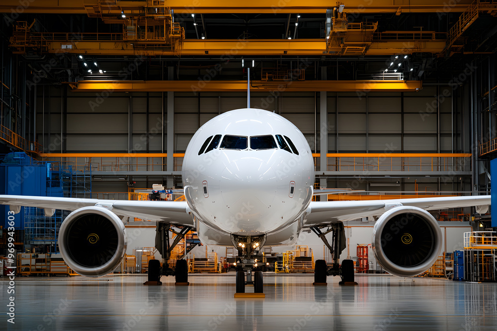 Large Passenger Aircraft in Service at Aviation Hall, Aircraft Maintenance and Airport Operations Large Passenger Aircraft in Service at Aviation Hall, Aircraft Maintenance and Airport Operations