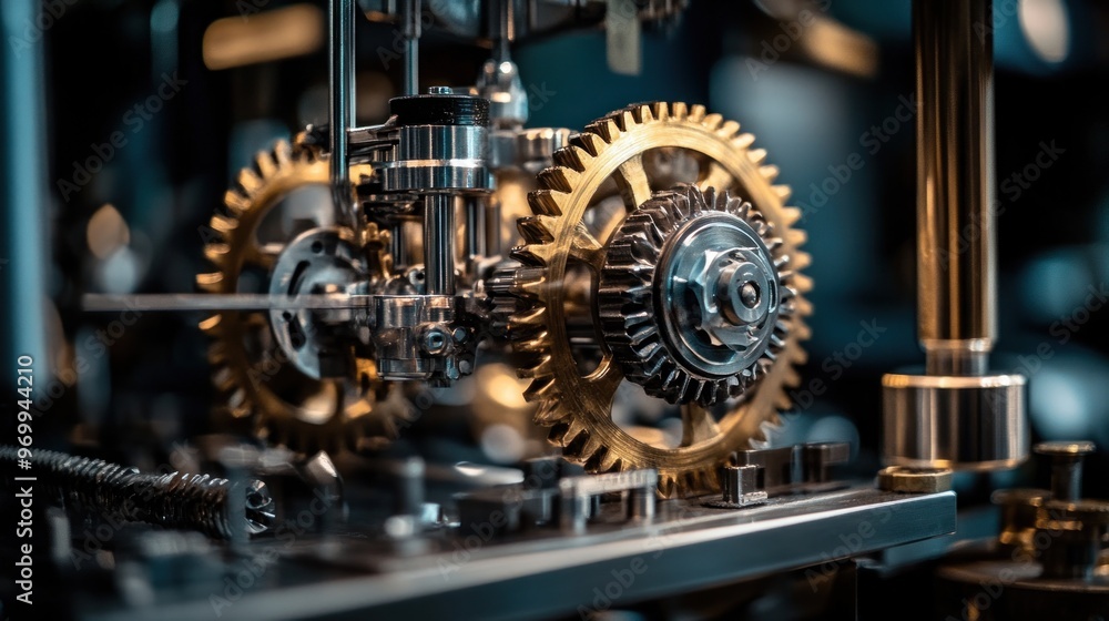 Close-up of a Complex Mechanical Gear System Close-up of a Complex Mechanical Gear System