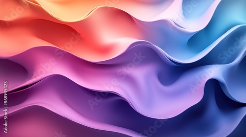 Abstract Wavy Gradient Background in Pastel Colors photo