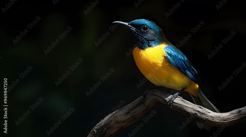 Regal Sunbird Perched on a Branch on a Black Background, Realistic Photo, Wallpaper, Cover and Screen for Smartphone, PC, Laptop, 9:16 and 16:9 Format Regal Sunbird Perched on a Branch on a Black Background, Realistic Photo, Wallpaper, Cover and Screen for Smartphone, PC, Laptop, 9:16 and 16:9 Format