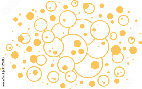 Beer suds background, alcohol liquid splash bubble, cartoon drink foam. Yellow carbonated pattern, soda, fizz. Golden abstract vector illustration