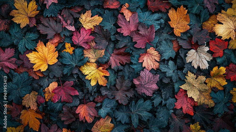 Colorful Autumn Leaves Layered on the Ground Colorful Autumn Leaves Layered on the Ground