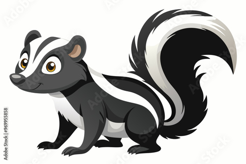 skunk cartoon vector illustration on a white background 