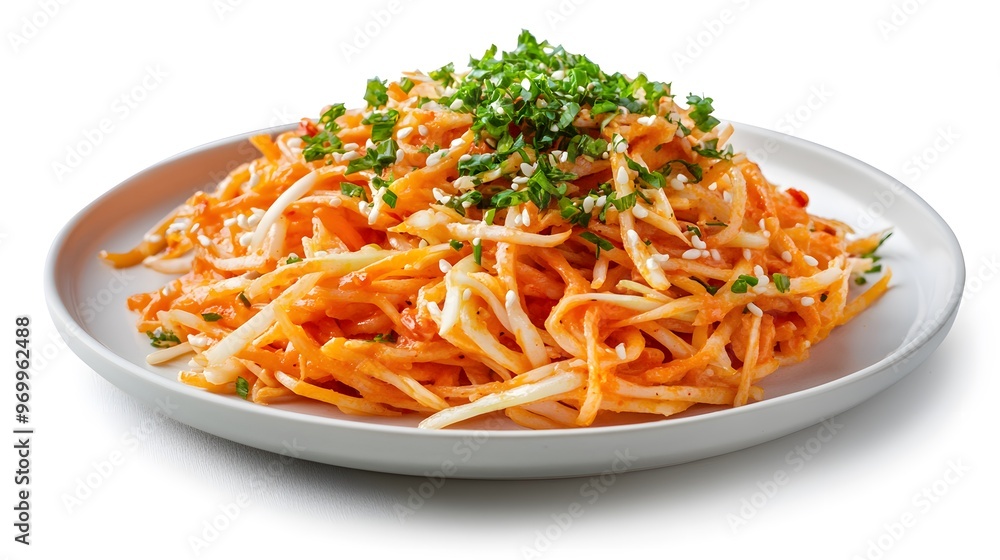 Delicious plate of spaghetti with tomato sauce and fresh herbs Delicious plate of spaghetti with tomato sauce and fresh herbs