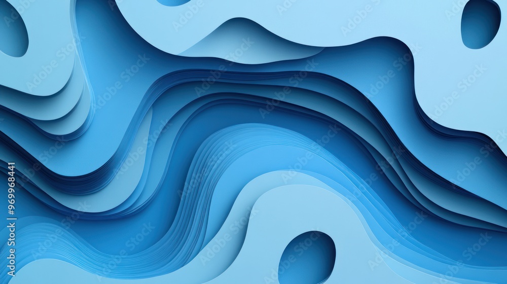 Abstract Blue Paper Cut Design Abstract Blue Paper Cut Design