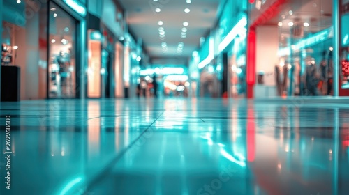 A Blurred View of a Shopping Mall Interior