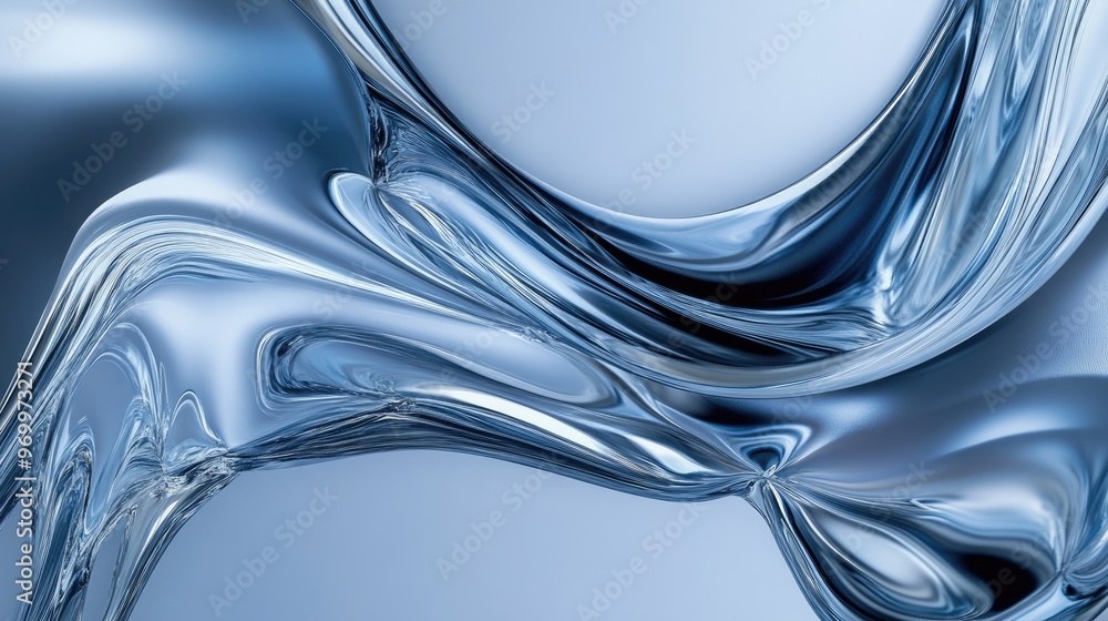 Obraz premium Abstract Blue Liquid Swirls.