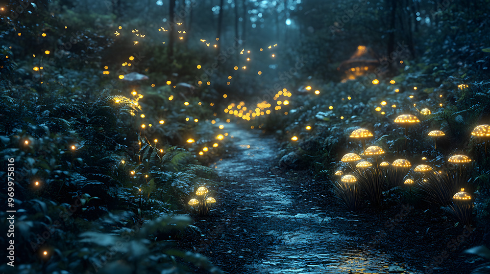 Bioluminescent Forest at Twilight Bioluminescent Forest at Twilight