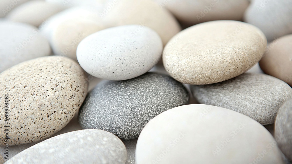 A mound of white and grey stones stacked atop another mound of white and grey stones A mound of white and grey stones stacked atop another mound of white and grey stones