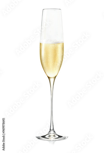 Glass of Champagne on a transparent background