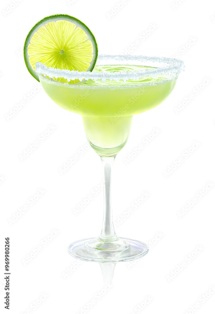 Lime Margarita with Salt Rim on a transparent background Lime Margarita with Salt Rim on a transparent background