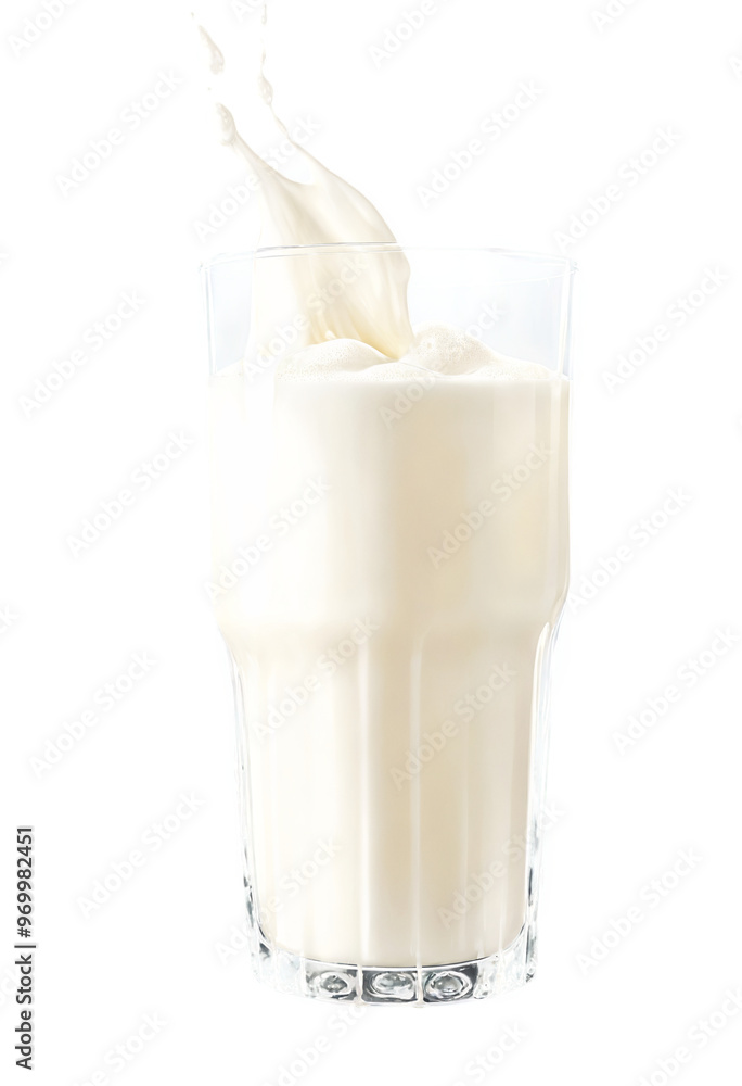 White Milk in Glass on a transparent background White Milk in Glass on a transparent background