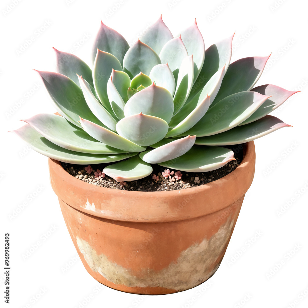 Potted Succulent in Brown Pot on a transparent background Potted Succulent in Brown Pot on a transparent background