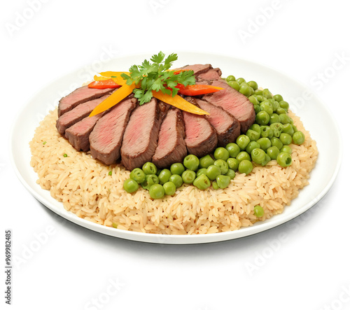 Wallpaper Mural Meat with Vegetables on Rice on a transparent background Torontodigital.ca