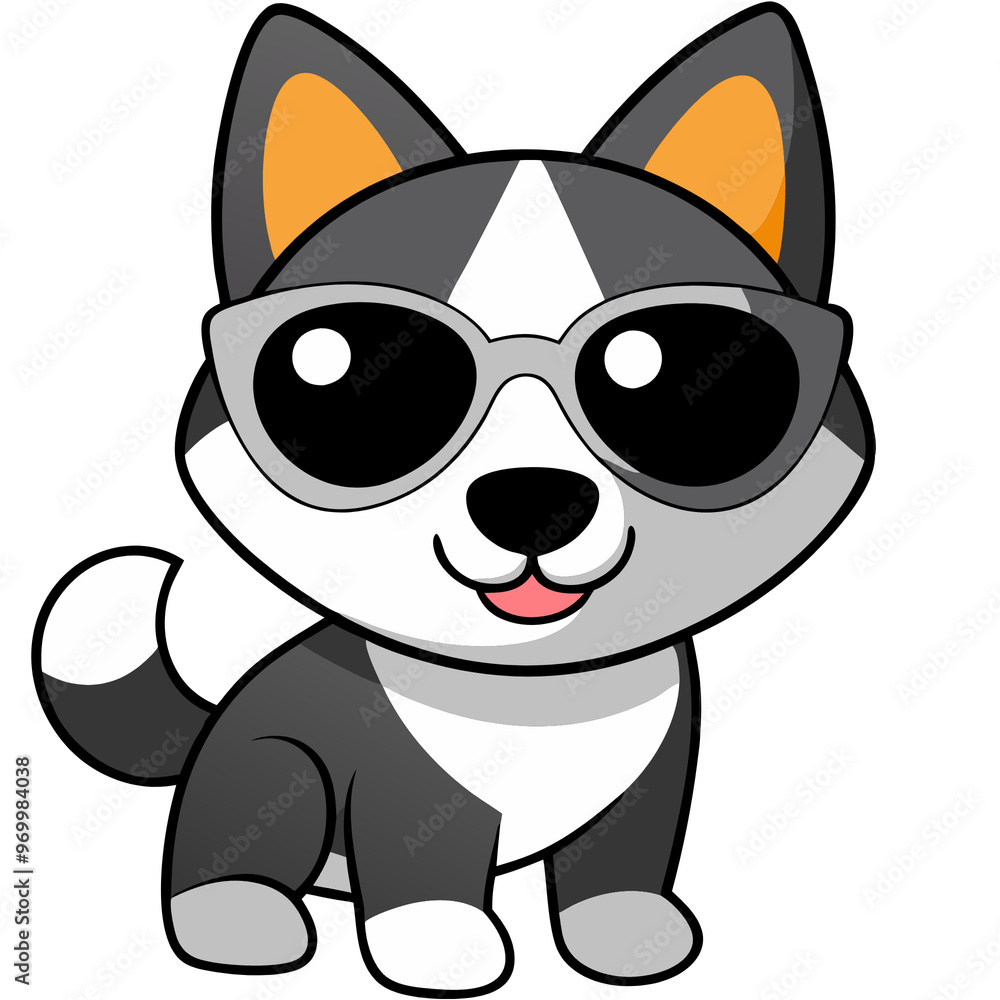 dog with glasses print cartoon dog with glasses print cartoon