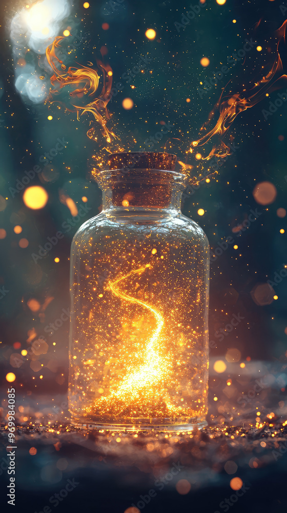 A magical artifact glowing with energy, surrounded by sparkling particles A magical artifact glowing with energy, surrounded by sparkling particles