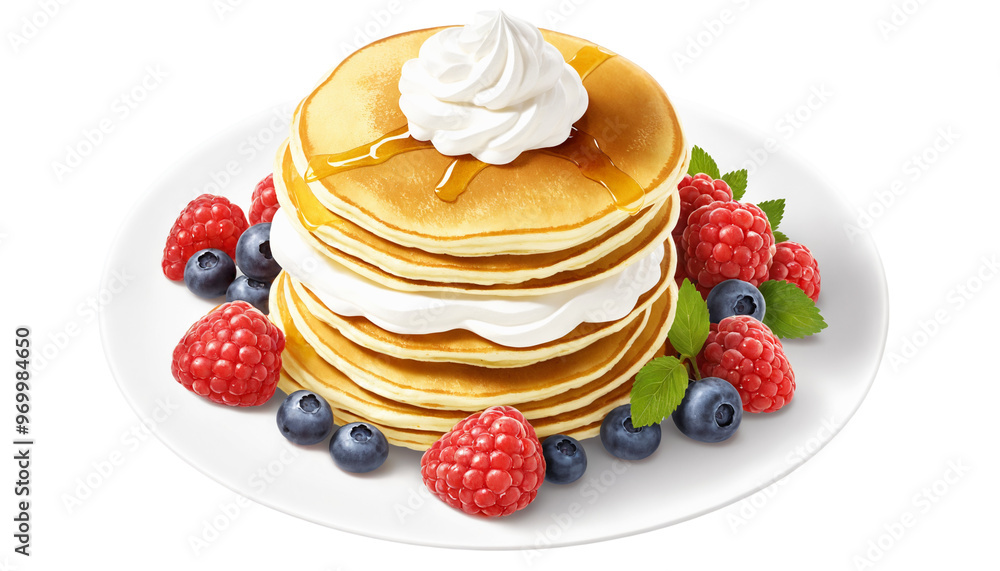 Pancake Stack with Berries on a transparent background Pancake Stack with Berries on a transparent background