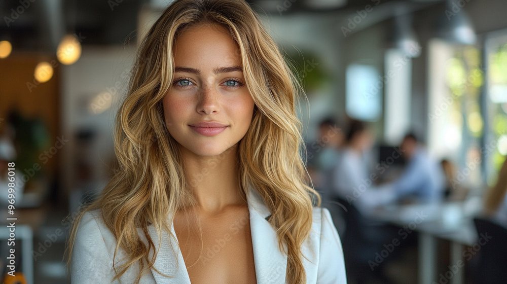 woman in a sleek skinny suit stands against a blurred cityscape, embodying professionalism, success, and modern business sophistication woman in a sleek skinny suit stands against a blurred cityscape, embodying professionalism, success, and modern business sophistication