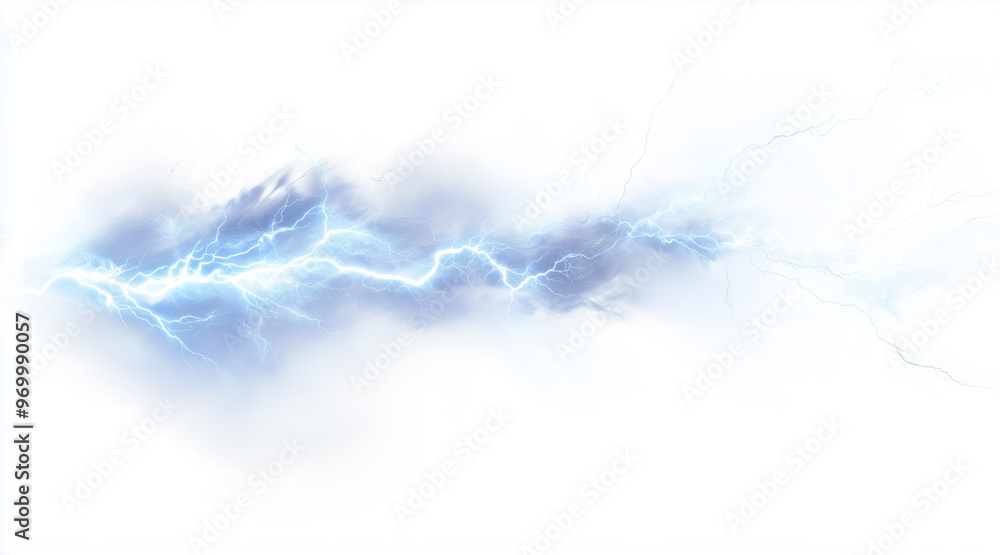Dynamic lightning bolt frozen in mid-strike isolated on a white background. Weather phenomena isolated on white. Photo realistic photo.
Dynamic lightning bolt frozen in mid-strike isolated on a white background. Weather phenomena isolated on white. Photo realistic photo.
