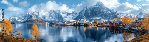 Panoramic View of Reine, Lofoten, Norway