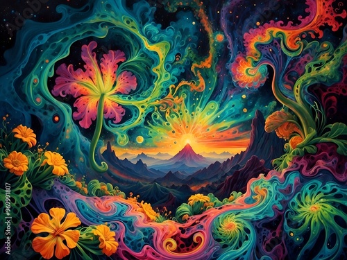 abstract fractal flower background