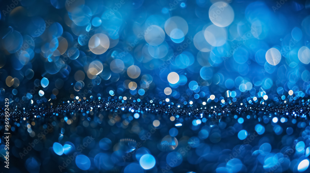 Bokeh blue background.