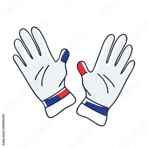 Sporty gloves with colorful details illustration on a simple background