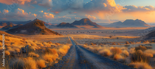Wallpaper Mural Scenic Gravel Road in Namibian Landscape Torontodigital.ca