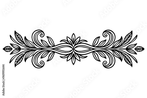 black and white floral ornament