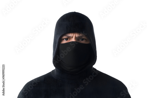 Man in Hoodie as Robber, Suspicious Activity and Criminal Intent Theme