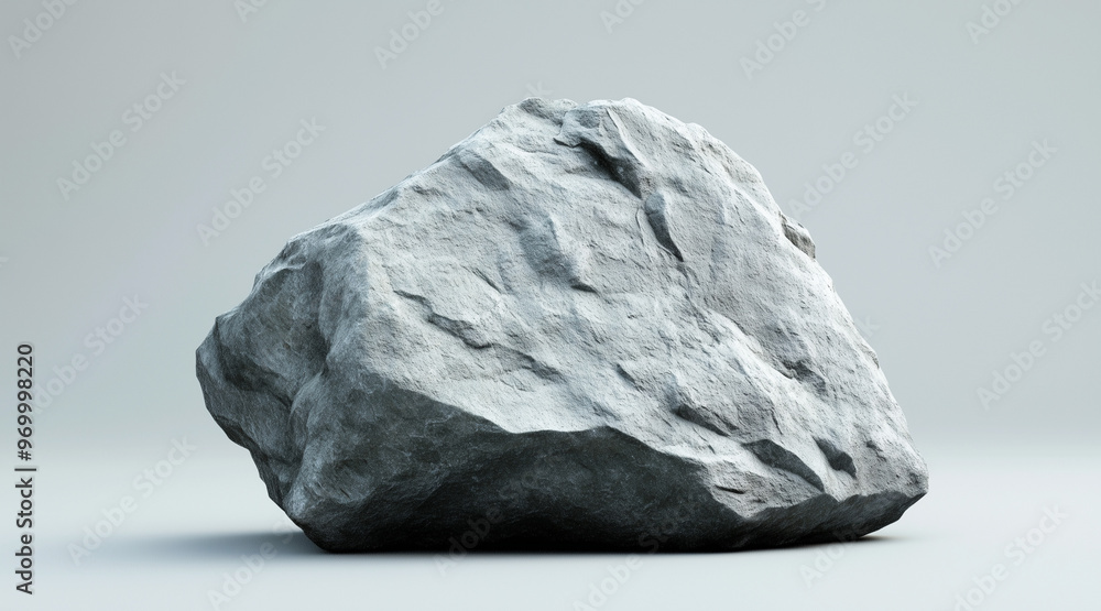 A large grey rock sits on a grey background all by itself. isolated on a solid gray background. Illustrations
A large grey rock sits on a grey background all by itself. isolated on a solid gray background. Illustrations