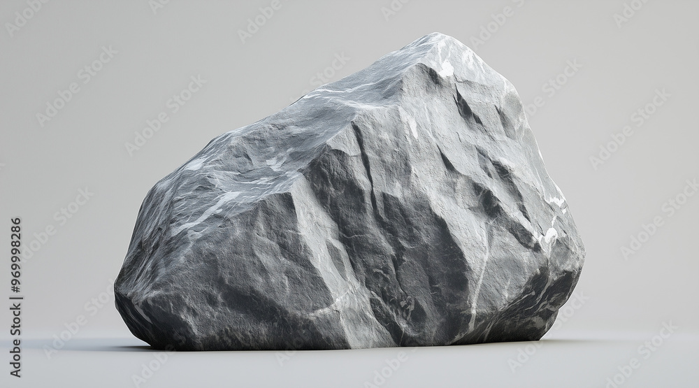 A large grey rock sits on a grey background all by itself. isolated on a solid gray background. Illustrations
A large grey rock sits on a grey background all by itself. isolated on a solid gray background. Illustrations