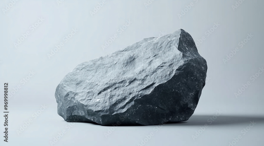 A large grey rock sits on a grey background all by itself. isolated on a solid gray background. Illustrations
A large grey rock sits on a grey background all by itself. isolated on a solid gray background. Illustrations
