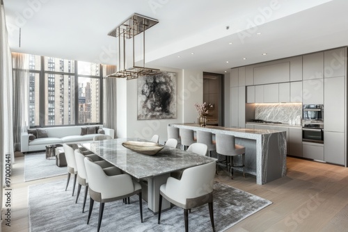 Wallpaper Mural Modern Dining Room and Kitchen Design with Contemporary Style and Cozy Atmosphere Torontodigital.ca