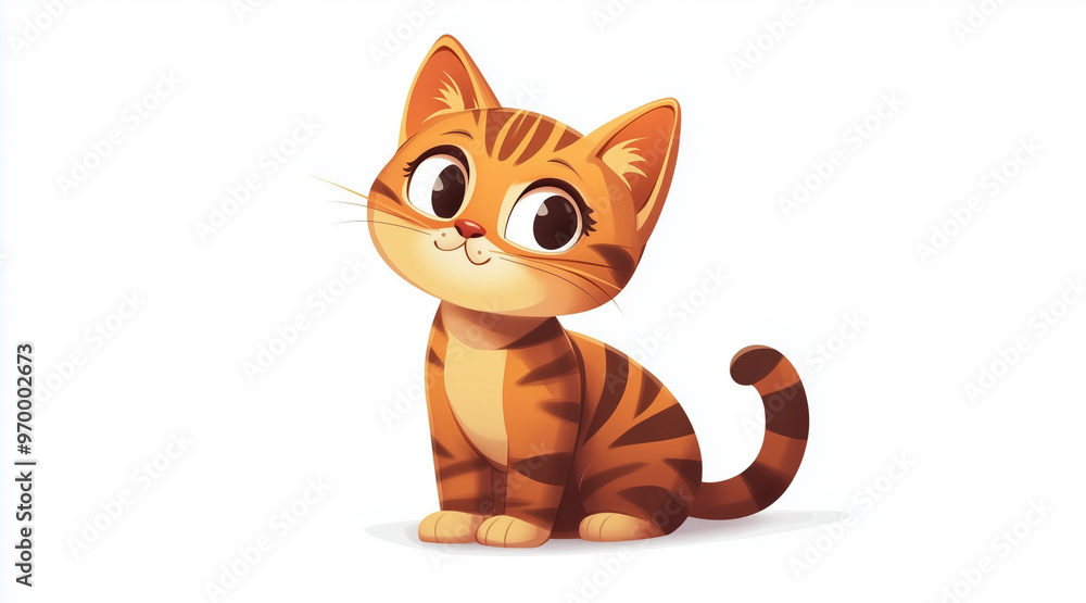 Obraz premium Illustration of a cute cat raccoon isolated on a white background. Cute cartoon animals. cartoons. Illustrations 