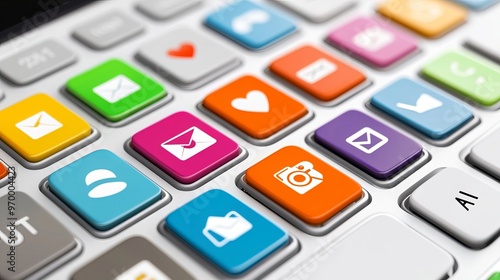 Convenient communication options are at your fingertips with the email and contact us icons on your computer keyboard, allowing you to seamlessly initiate conversations and connect with others. 