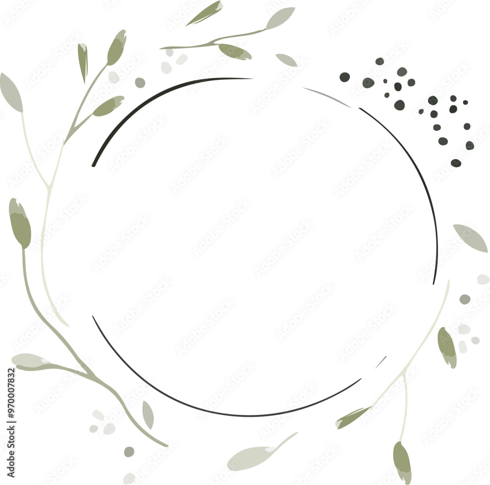 Vector illustration of a floral circular frame, perfect for invitations and decorative designs Vector illustration of a floral circular frame, perfect for invitations and decorative designs