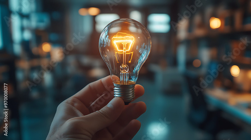 A person is holding a light bulb in their hand