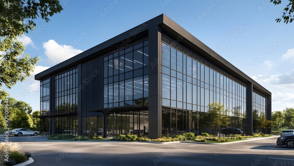Obraz premium Industrial Minimalist Office Design