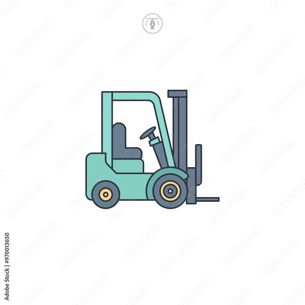 Fototapeta premium Forklift icon symbol vector illustration isolated on white background