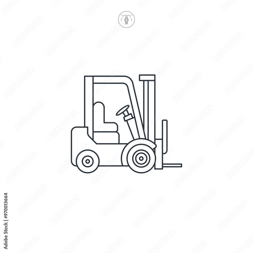Forklift icon symbol vector illustration isolated on white background Forklift icon symbol vector illustration isolated on white background