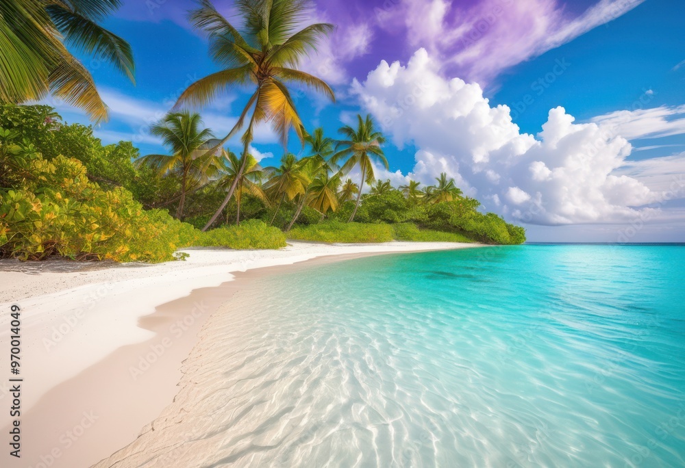vibrant tropical paradise featuring crystal clear lush colorful flora picturesque setting, azure, beach, beauty, blue, botanical, bright, coast, coastline vibrant tropical paradise featuring crystal clear lush colorful flora picturesque setting, azure, beach, beauty, blue, botanical, bright, coast, coastline