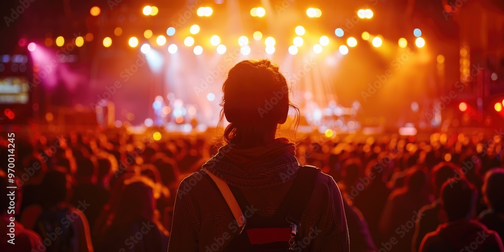 Capture an image in front of the concert stage Capture an image in front of the concert stage