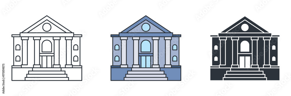 bank, museum, university icon symbol vector illustration isolated on white background bank, museum, university icon symbol vector illustration isolated on white background